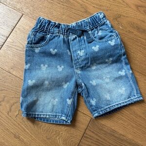GAP Boys 4T Disney Mickey Mouse Pull-On Denim Shorts - EUC+